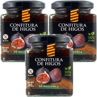 3x Agromallorca Confitura de Higos "Feigenmarmelade" aus Mallorca, 240 g