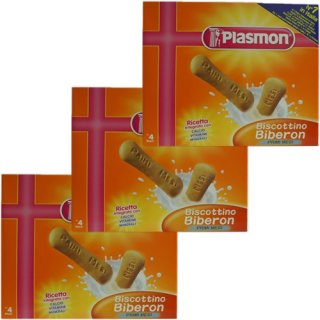 3x Plasmon Biscottino Biberon Babykekse Primi Mesi "ab 4 Monate", 320 g