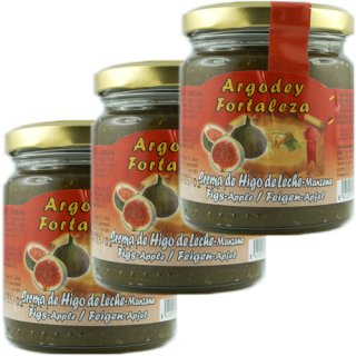 3x Argodey Fortaleza Crema de Higo de Leche-Manzana "Feigen-Apfel Creme", 200 g
