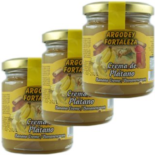 3x Argodey Fortaleza Crema de Plátano "Bananencreme", 200 g