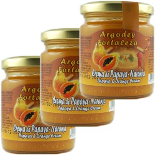 3x Argodey Fortaleza Crema de Papaya-Naranja "Papaya Orangencreme", 200 g