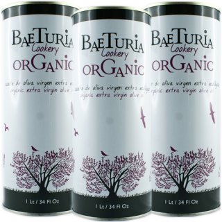3x Baeturia Organic Cookery "Olivenöl Extra Vergine" aus Spanien, 1000 ml