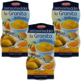 3x Dolfin Sensofreddo Agrumi di Sicilia "La Granita Siciliana" Zitrusfrüchte aus Sizilien, 2x 100 ml