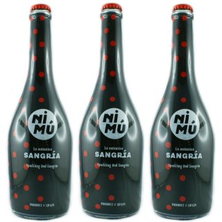 3x Nimú la autentica Sangria "Sangria" aus Tempranillo Rotwein, 750 ml