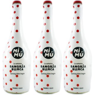 3x Nimú la autentica Sangria Blanca "Sangria weiß", aus weißwein, 750 ml