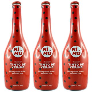 3x Nimú El autentico Tinto De Verano "Sommer Rotwein", mit Zitrone, 750 ml