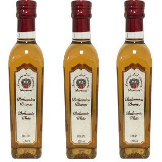 3x Bertoni Condimento Bianco Dolce "Weißweinessig Süß", 500 ml