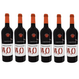 6x Cantolio Primitivo di Manduria "14 DI TERRA" DOP , 1500 ml
