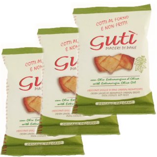 3x Ferreli Guti Piaceri Di Pane "Pane Guttiau Snack Oregano", Sardische Brotchips, 65g