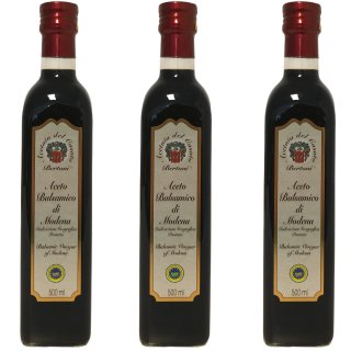 Bertoni Aceto Balsamico Di Modena IGP dunkler Balsamicoessig 3er Pack (3x500ml Flasche)