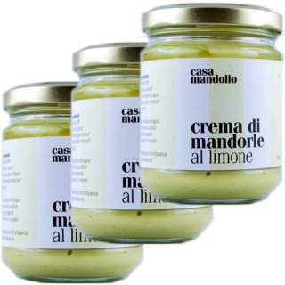 3x Casa Mandolio Crema di mandorle al limone "Zitronen-Mandel-Creme", 190 g