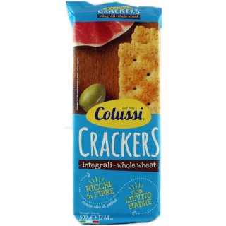 Colussi Crackers integrali - whole wheat "Vollkorncracker", 500 g