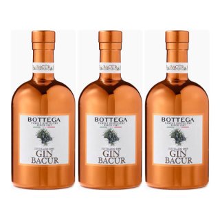 3x Bottega Bacur Distilled Dry Gin, 500 ml