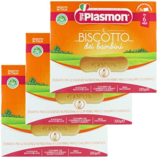 3x Plasmon Kinderkekse Biscotto "ab 6 Monate", 320 g