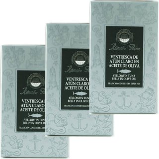 3x Ramon Pena Ventresca de Atun Claro "Gelbflossenthunfisch Bauchfleisch", 110 g