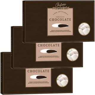 3x Confetti Maxtris Chocolate "Confetti mit dunkler Schokoladenfüllung" weiß, 1 KG