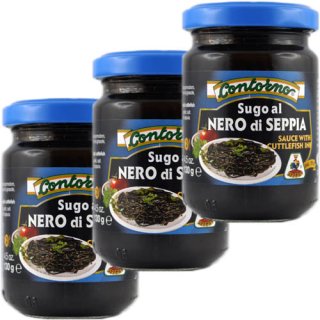 3x Contorno Sugo al Nero di Seppia "Sauce mit Tintenfischtinte", 130 g