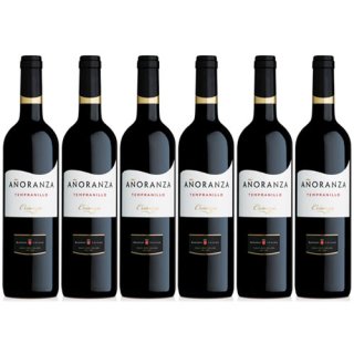 6x Bodegas Lozano "Añoranza Tempranillo Crianza" Rotwein Trocken, 750 ml