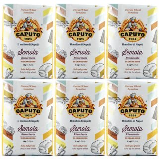 6x Caputo Semola di grano duro rimacinata "Hartweizengrieß", 1000 g