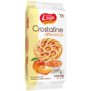 Gastone Lago Crostatine albicocca "italienische Törtchen mit Aprikosenmarmelade", 240 g