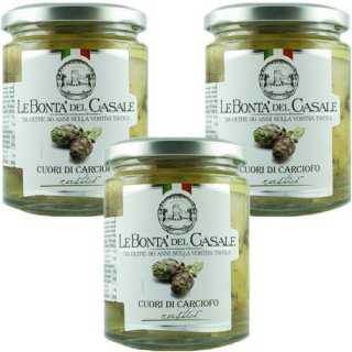 3x Le Bonta del Casale Cuori Di Carciofo "Artischockenherzen",  280 g