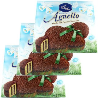 3x Il Vecchio Forno Colomba Agnello "Italienischer Osterkuchen" mit Schokolade und Schokostreuseln, 750 g