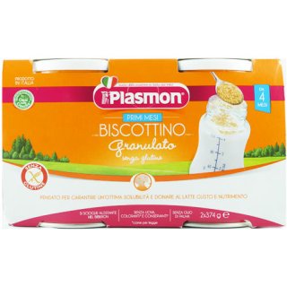 Plasmon Biscottino Granulato "Granulierter Keks" Primi Mesi ab 4 Monate, 2x 374 g