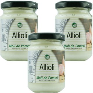 3x Molí de Pomerí Allioli mit Olivenöl "Aioli Knoblauchmayonnaise", 140 g
