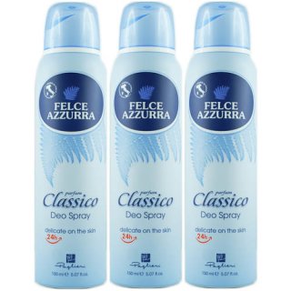 3x Felce Azzurra Parfum Classico Deo Spray "Felce Azzurra Deo Spray", 150 ml