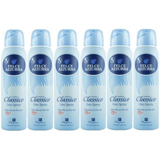 6x Felce Azzurra Parfum Classico Deo Spray "Felce Azzurra Deo Spray", 150 ml