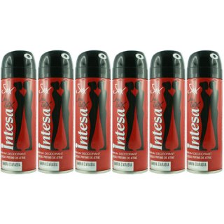 6x Intesa Unisex-Parfum Deodorant "Ambra D´arabia", 125 ml