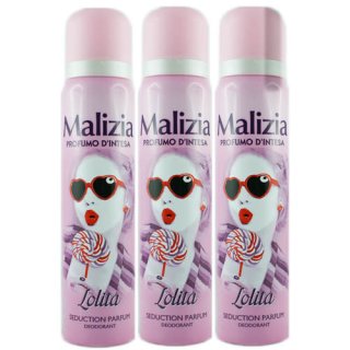 3x Malizia Donna deodorant für Frauen "Lolita" intensiver Duft, 100 ml