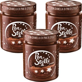 3x Pan di stelle Crema "Schokoladenaufstrich"  mit Haselnuss und Keksstückchen, 330 g