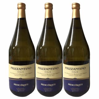 Medici Ermete Frizzantino Dolce IGT "Vino Frizzante Bianco Dell Emilia", (3x 1500 ml)