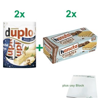 duplo Winter Mandel & Hanuta Cookies Testpaket 2 Packungen + usy Block