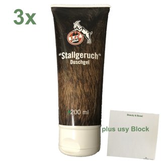 Duschgel Stallgeruch 1.FC Köln 3er Pack (3x200ml Tube) mit usy Block