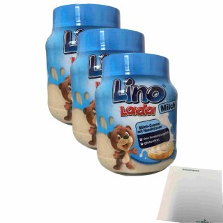 Podravka Lino Lada Milch Milch-Creme mit Haselnüssen 3er Pack (3x400g Glas) + usy Block