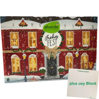 alverde Adventskalender 2020 "Frohes Fest" (1Stk) plus usy Block