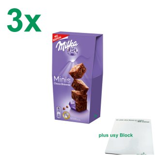 Milka Minis Choco Brownie Officepack (3x117g Packung) + usy Block