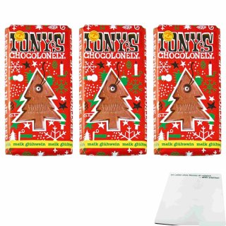 Tonys Chocolonely melk Glühwein Vollmilchschokolade 3er Pack (3x180g Tafel) + usy Block