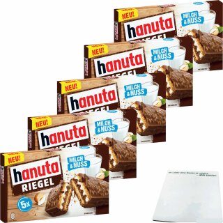 hanuta Riegel Milch & Nuss im 5er Set (25x34,5g) + usy Block