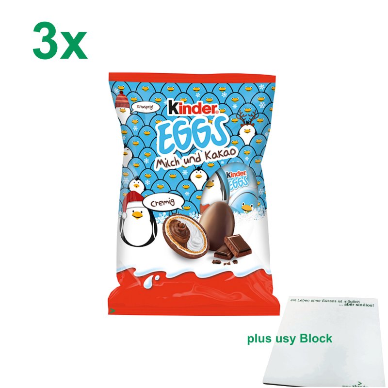 Kinder EGGS Milch und Kakao 3er Pack + usy Block Kinder EGGS Milch und Kakao 3er Pack + usy Block