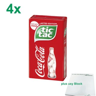 tic tac Coca Cola Limited Edition Officepack (4x49g Packung) + usy Block