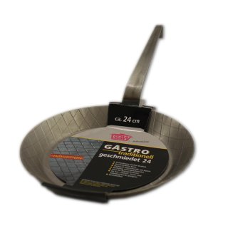 GSW Flach geschmiedete Pfanne Eisen Beidseitig Rautenmuster 24cm Durchmesser (1 Stck)