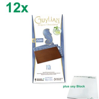 Guylian Belgian Chocolates Milk Stevia Gastropack (12x100g Milchschokolade mit Stevia) + usy Block