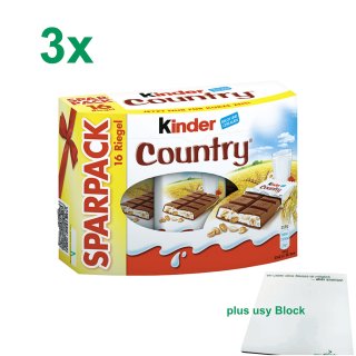 Ferrero kinder Country 16er Sparpack Officepack (3x376g) + usy Block