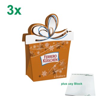 Ferrero Küsschen Geschenktüte Officepack (3x35g Packung) + usy Block