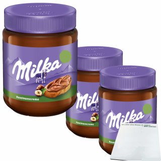 milka Haselnusscreme Brotaufstrichmit Officepack (3x350g Becher) + usy Block