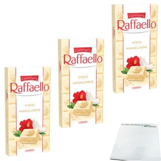 Ferrero Schokolade Raffaello Kokos und Mandelcreme 3er Pack (3x90g Tafel) + usy Block