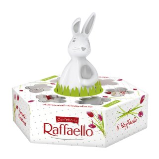 Ferrero Raffaello Porzellan Hase + 6 Pralinen Geschenkbox (60g Packung)